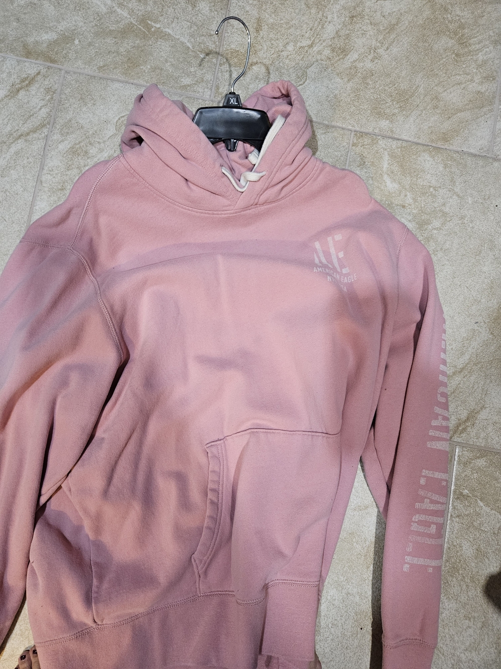 American Eagle Outfitters Pink Pullover Hoodie - Women's Drawstring Sweatshirt
